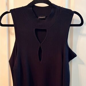 Torrid Black Ribbed Knit No Shoulder Dress